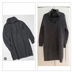 Uniqlo Charcoal Gray Long-Sleeve Sweater Dress